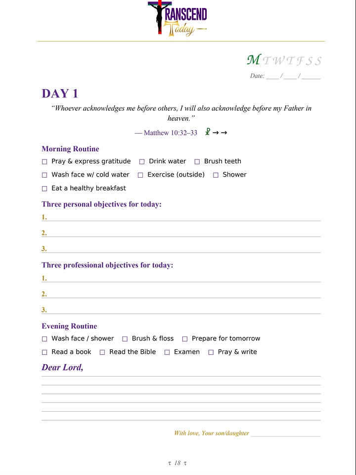 Transcend Today: A 77-Day Devotional Journal & Planner (PDF Edition) product image (2)