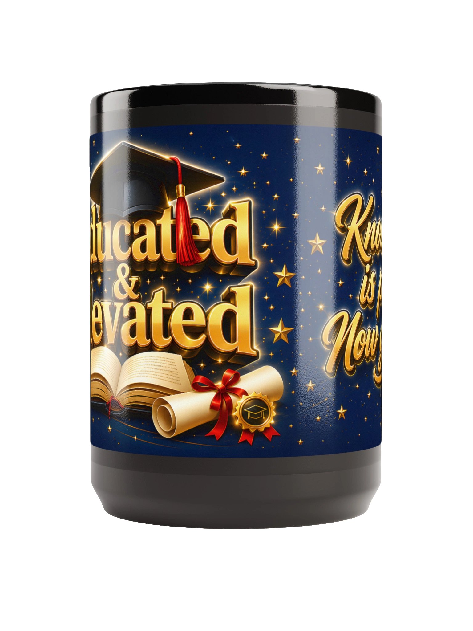 "Educated & Elevated" Graduation Mug — Navy Wrap product image (3)