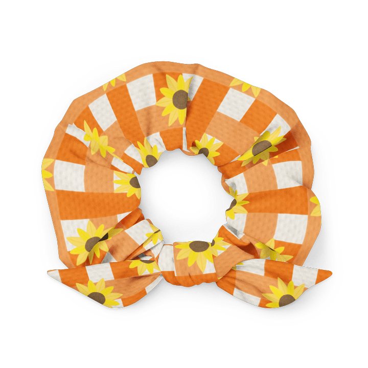 Sunflower Gingham Pattern-Orange Background Scrunchie product image (2)