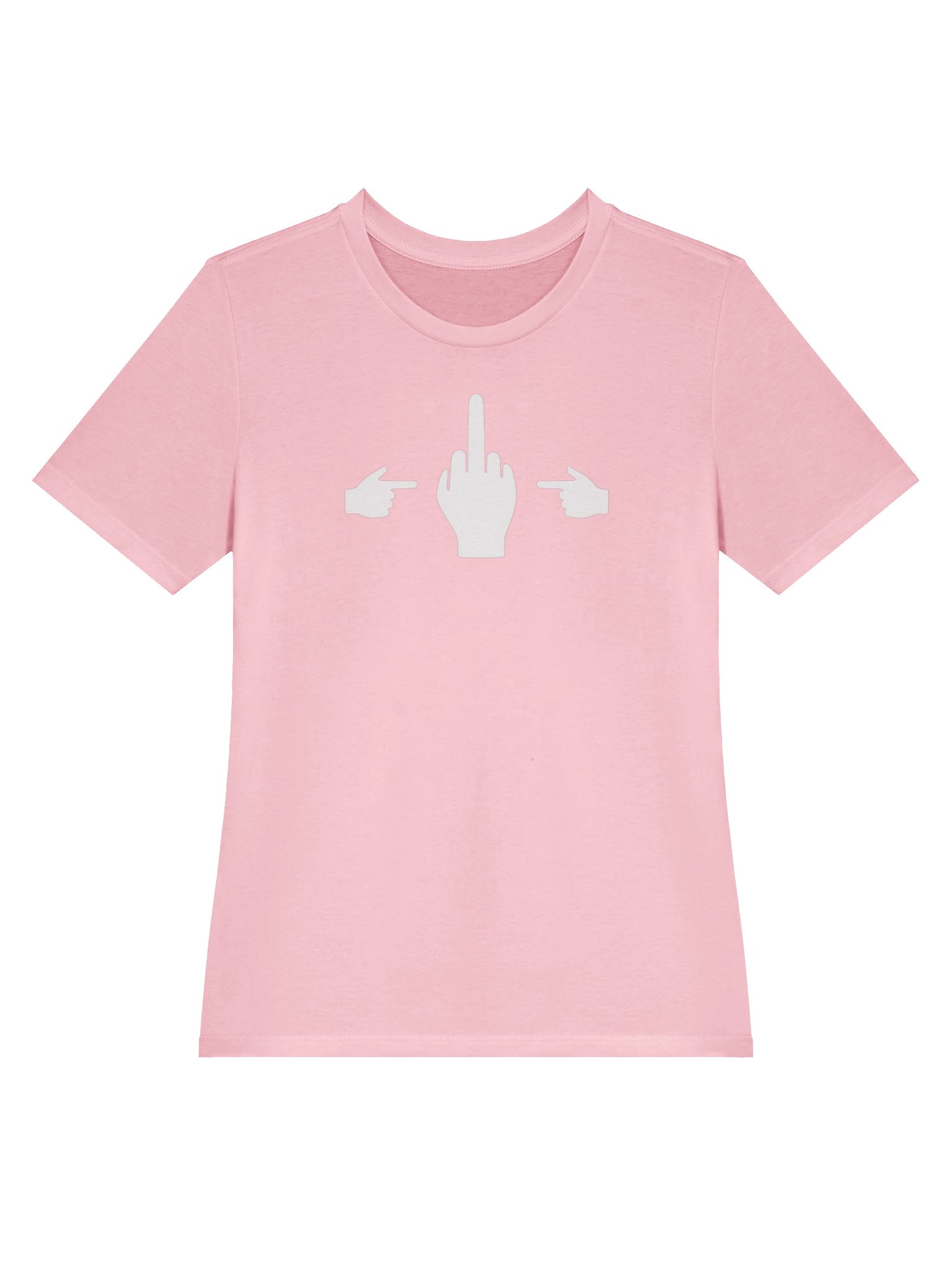 No Middle Finger Point ShopCo White Women’s Pink Tee product image (3)