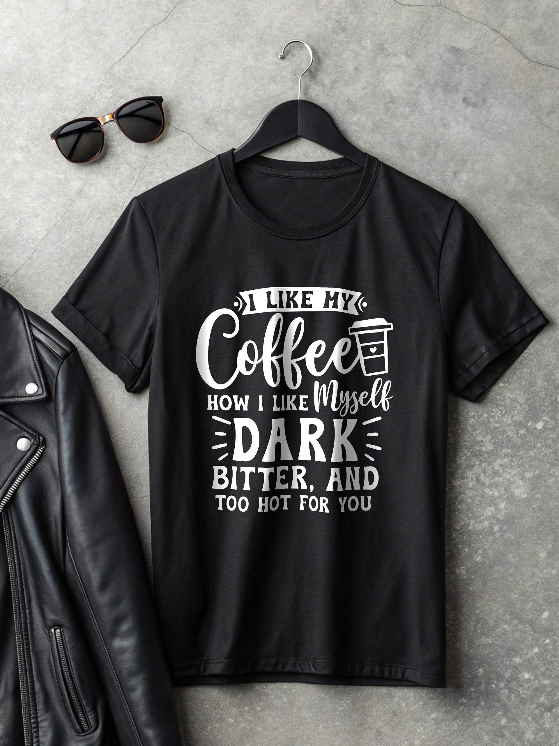 I Like My Coffee How I Like Myself Dark Women's Black T-Shirt product image (2)