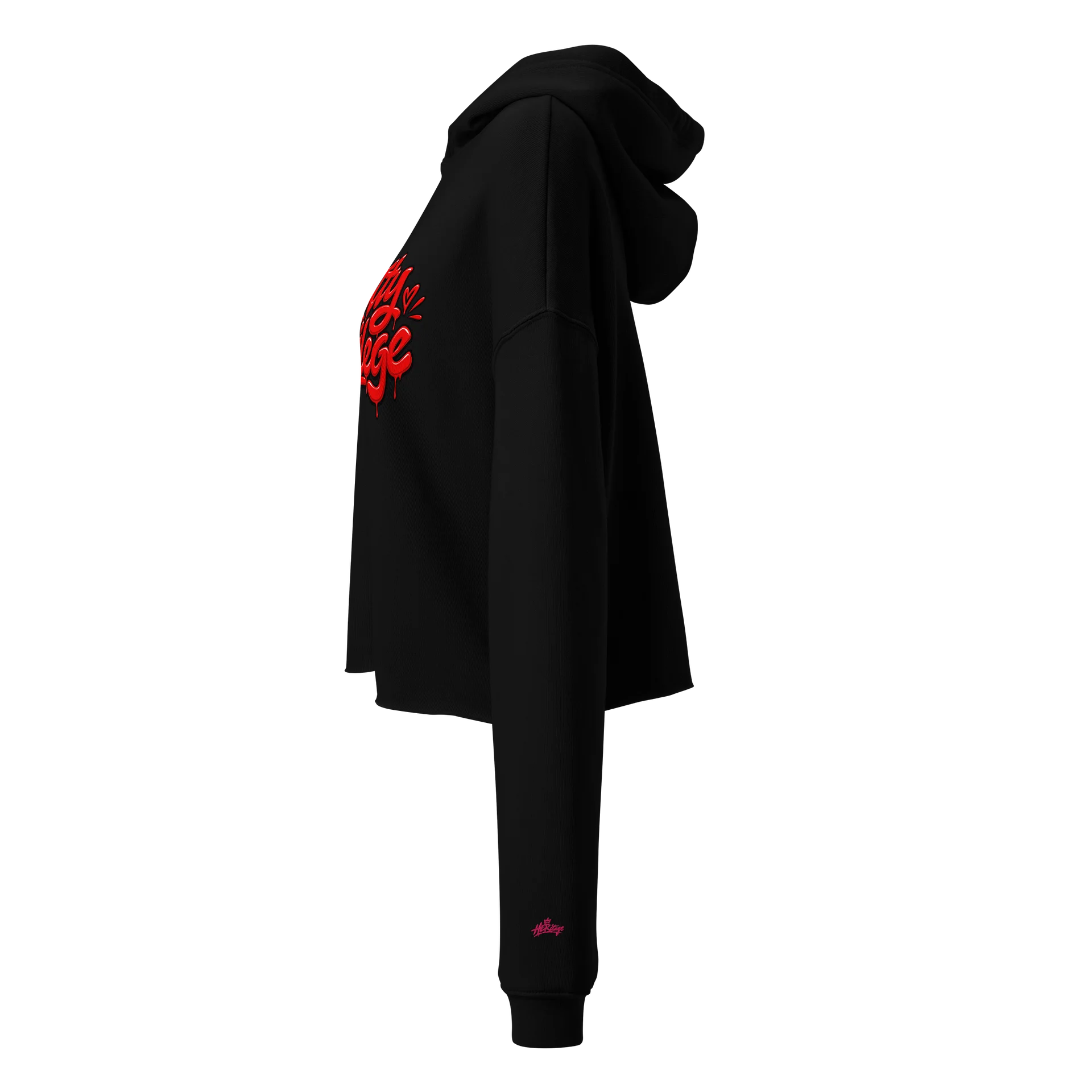 HERitage Pretty Privilege Crop Hoodie In Red product image (3)