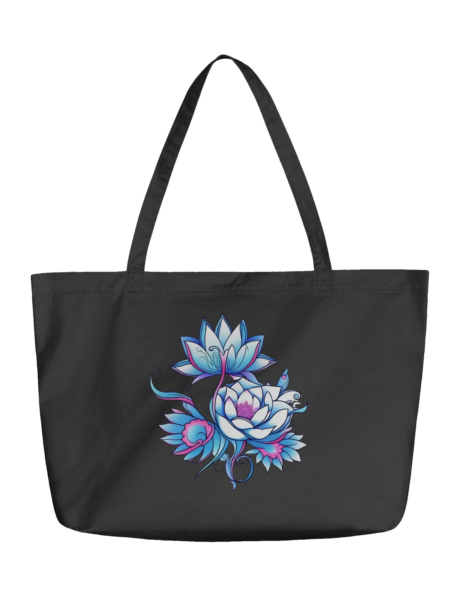 Blue Lotus Blooms - Eco-conscious Organic Cotton Tote product image (1)