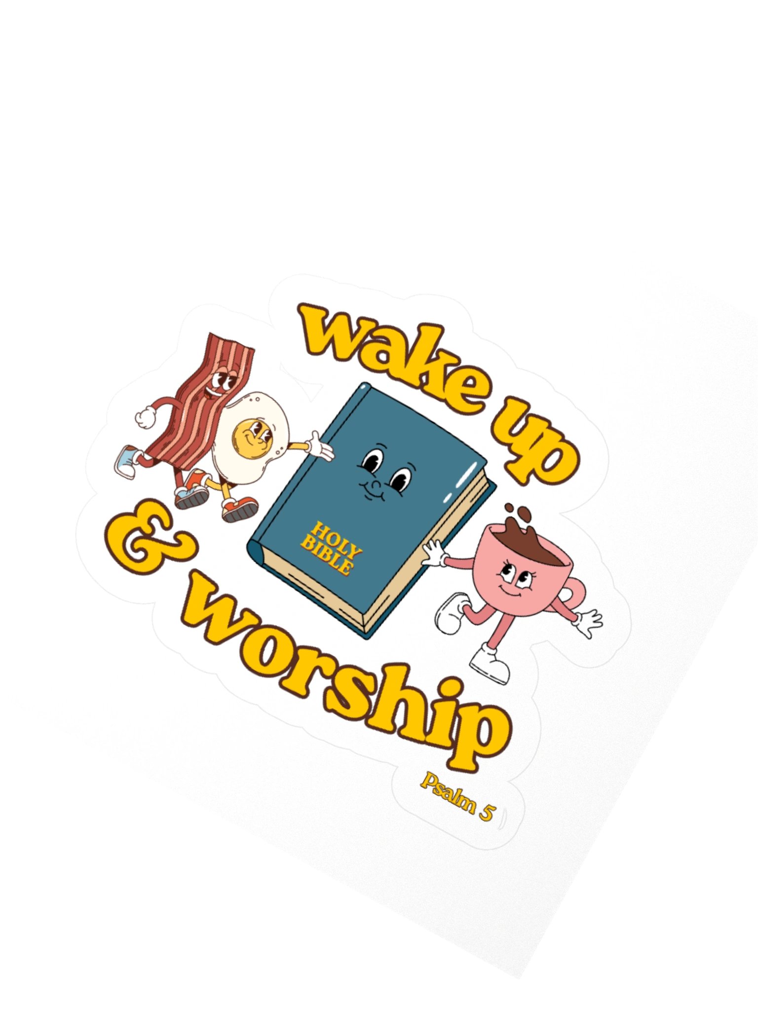 Wake Up & Worship Psalm 5 Retro Sticker product image (2)