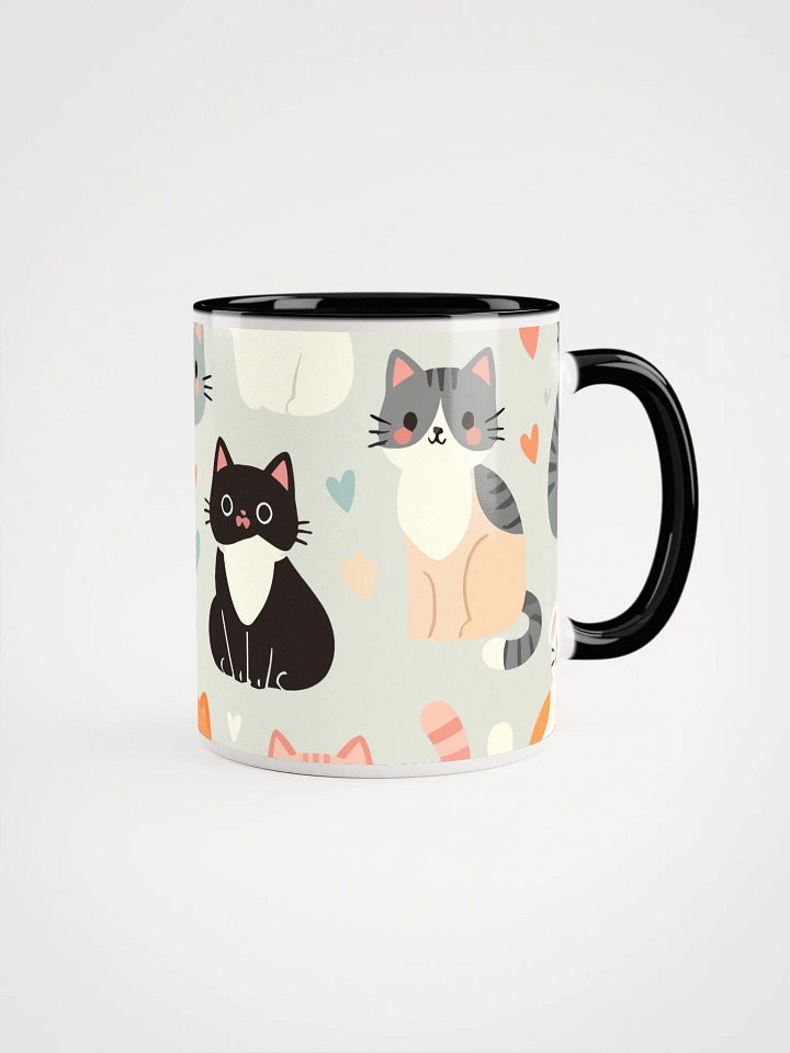 Pastel Cat Pattern Mug with Color Inside product image (1)
