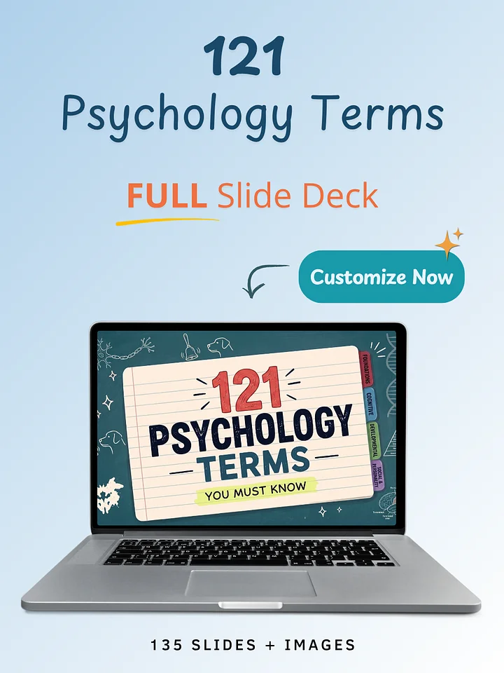 121 Psychology Terms You Must Know | Editable Teaching PowerPoint product image (1)