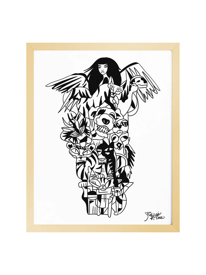 Framed Poster Wall Art: Goddess of Unity - Black and White product image (1)