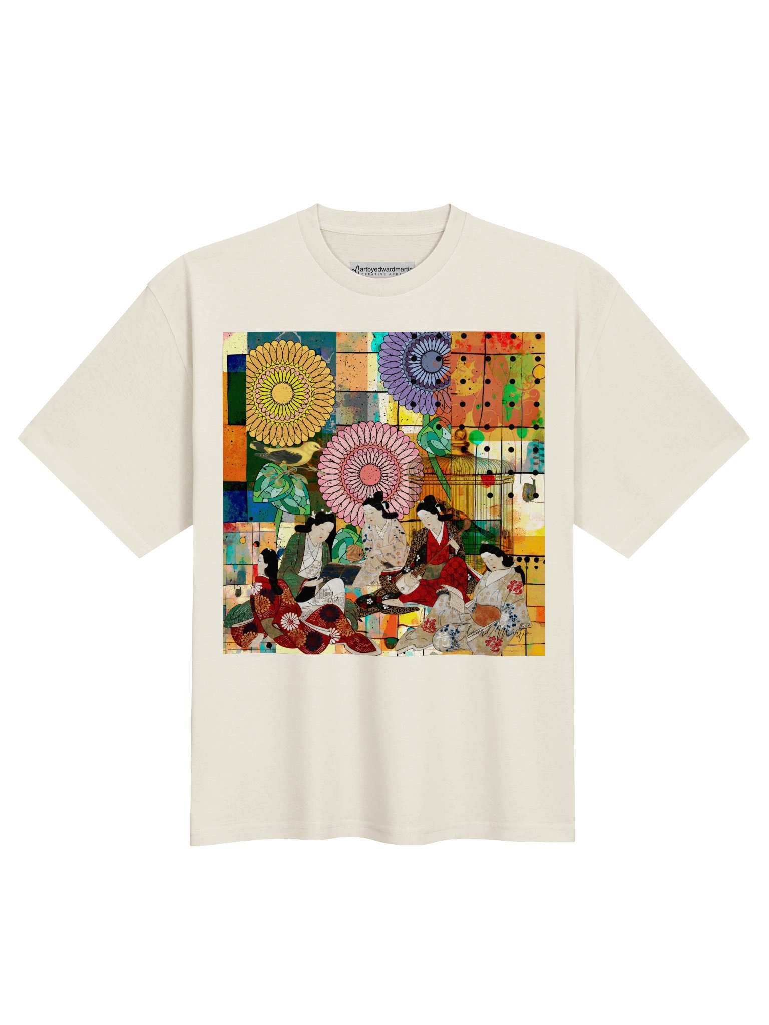 Afternoon Social Collage Art by Edward Martin Oversized Tee product image (2)