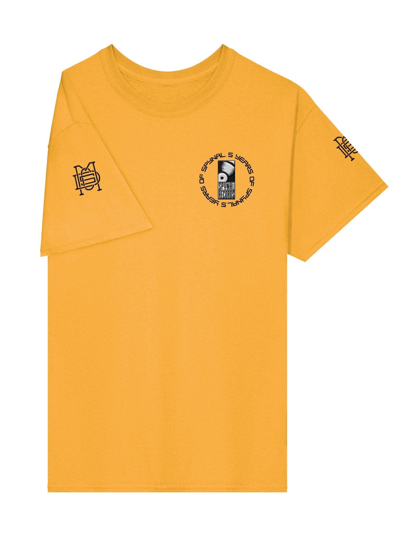 5 YRS SPYNAL x CUSSDEM Embroidered Unisex Heavyweight Tee Gold/White product image (4)
