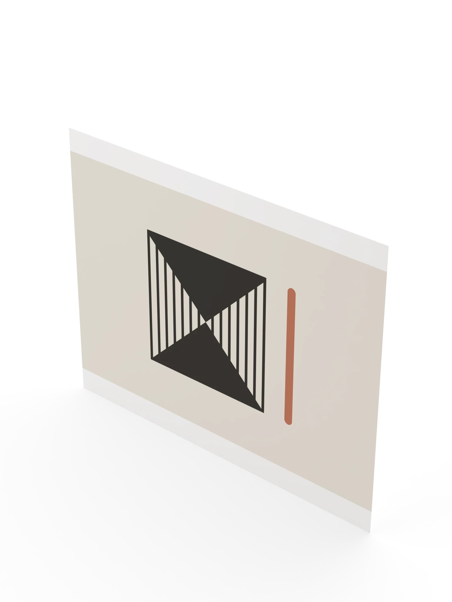 Geometric Hourglass Line Print | Black and Clay Bathroom Wall Art product image (10)