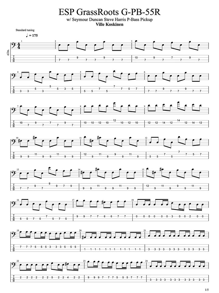 Iron Maiden style bass track TAB product image (1)