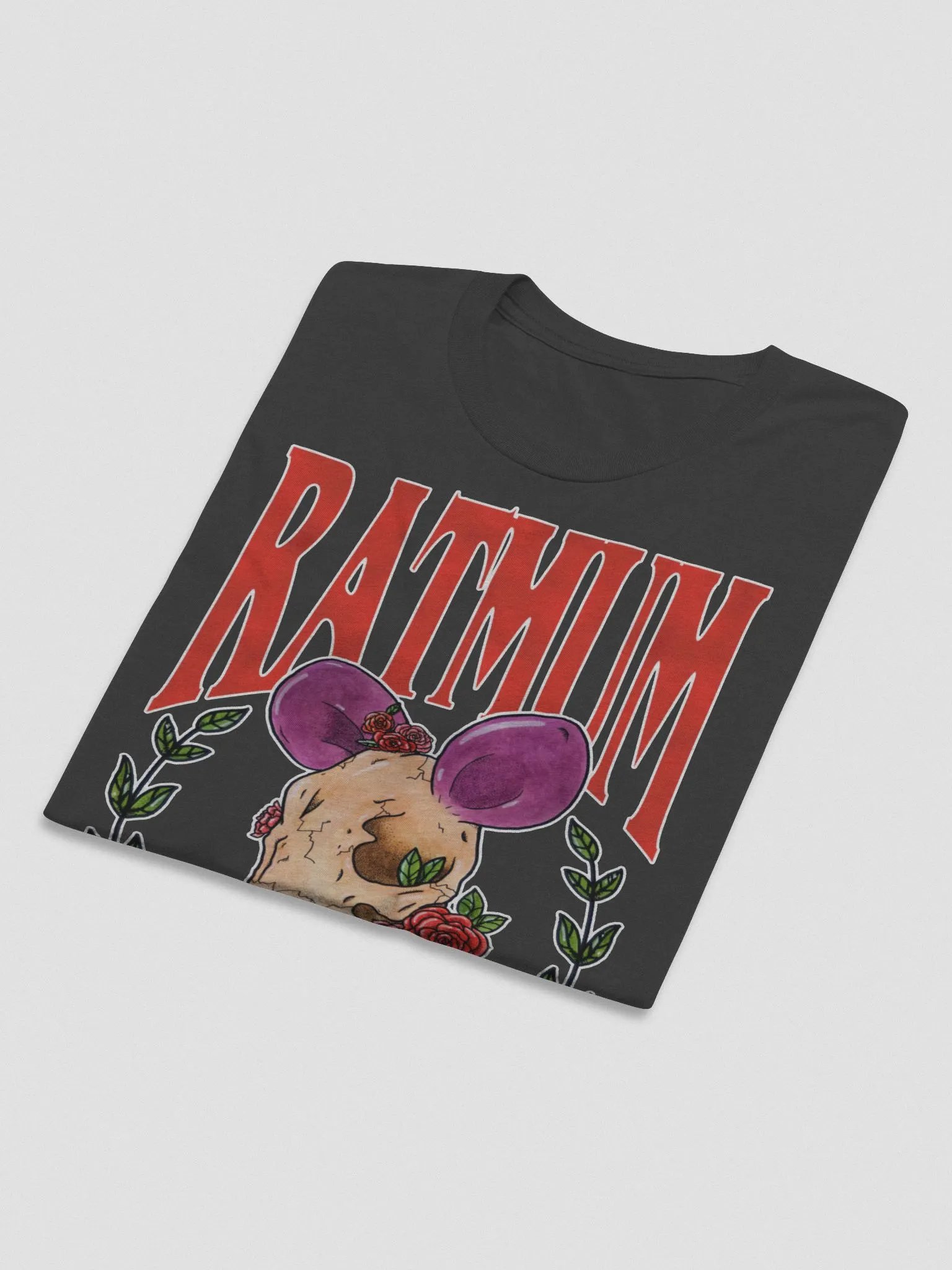 AJA X RAT - Wreathed Skull T-Shirt (Charcoal) product image (3)