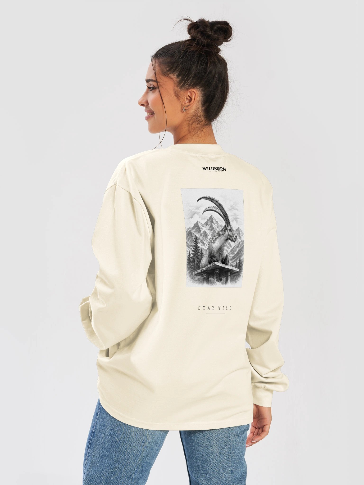 Wildborn Alpéra Unisex Tshirt Long Sleeve- White product image (8)
