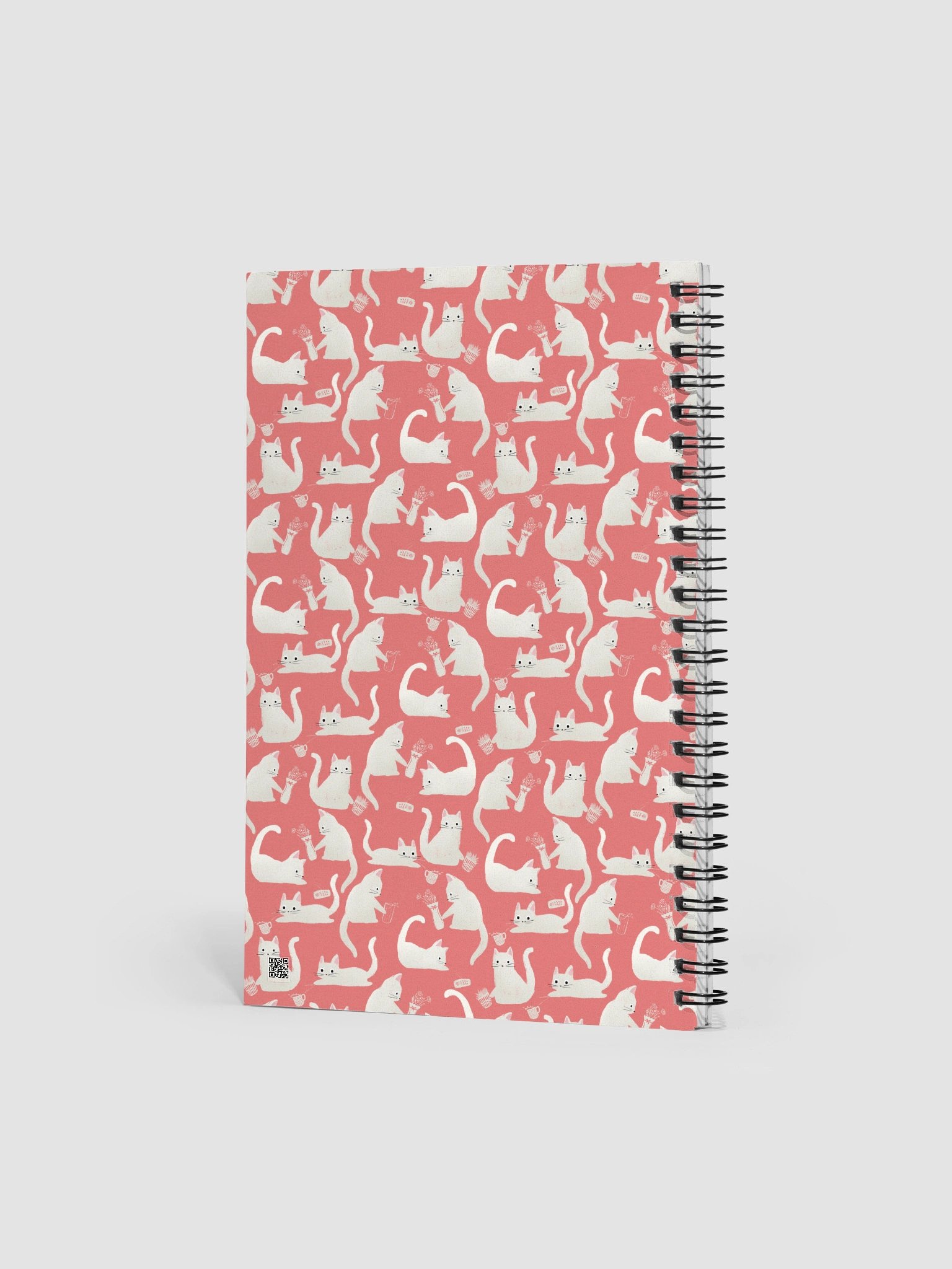 Bad Cats Knocking Stuff Over Pattern Notebook, Pink product image (2)