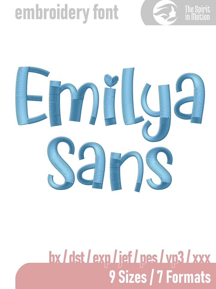 Emilya Sans Machine Embroidery Font | PES, BX, DST product image (1)