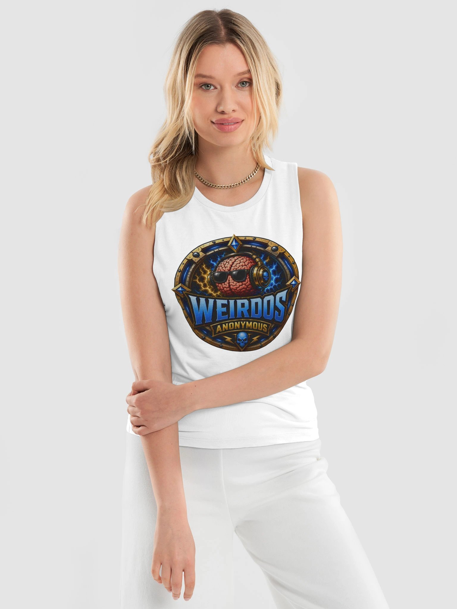 Beard__Oh Weirdos Anonymous Flowy Muscle Tank product image (3)
