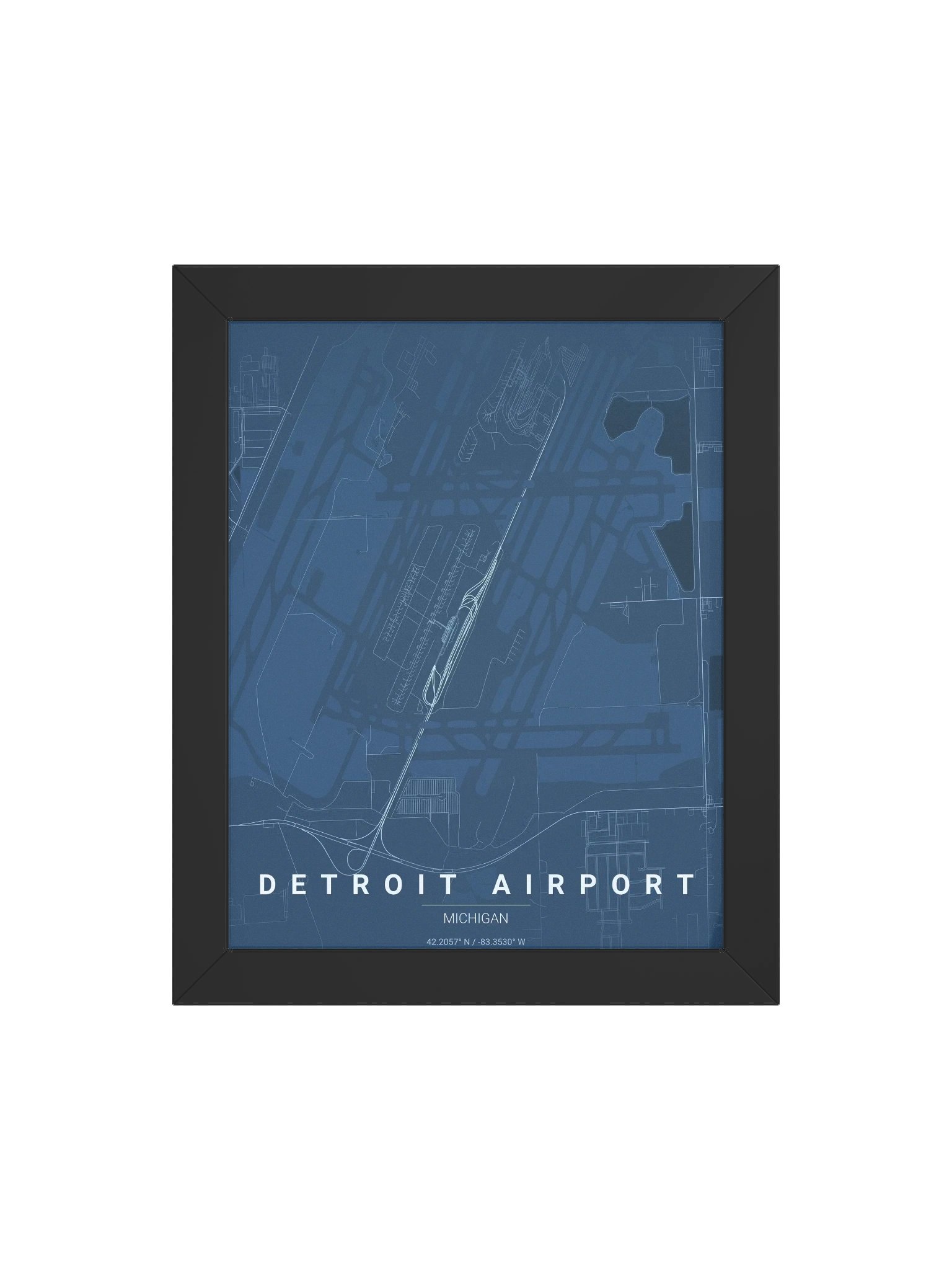 Framed Detroit Airport Blueprint Poster product image (14)