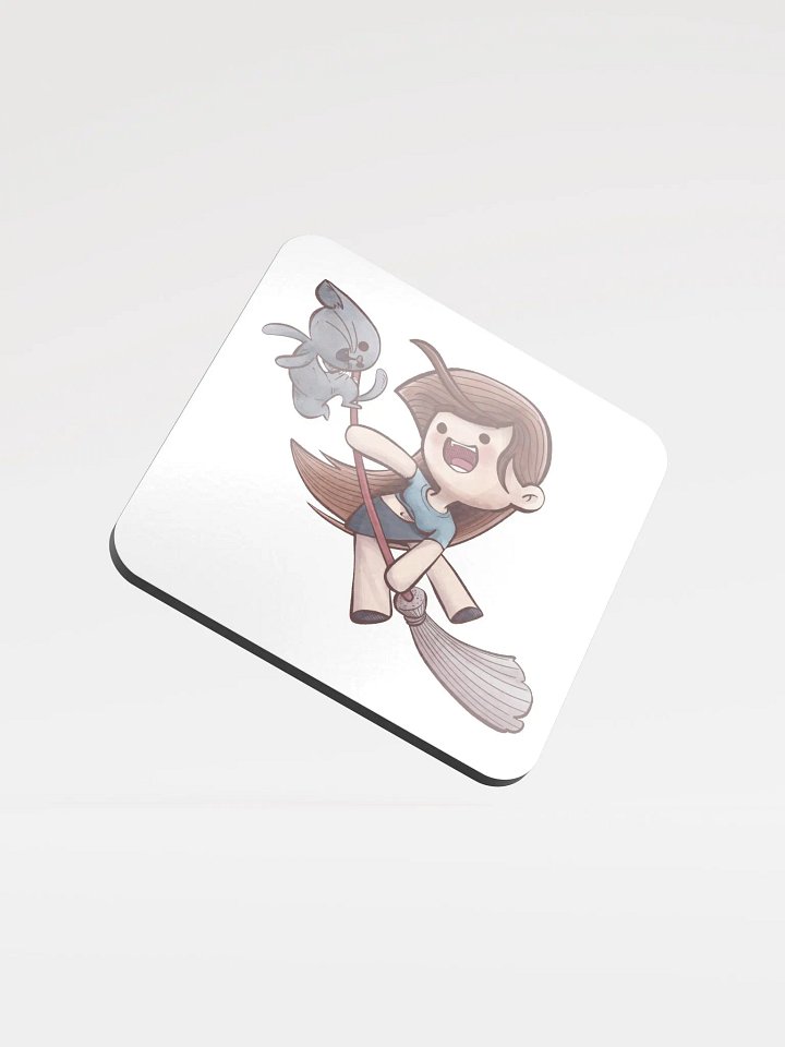 She & Her Pet | Glossed Cork Coaster product image (1)