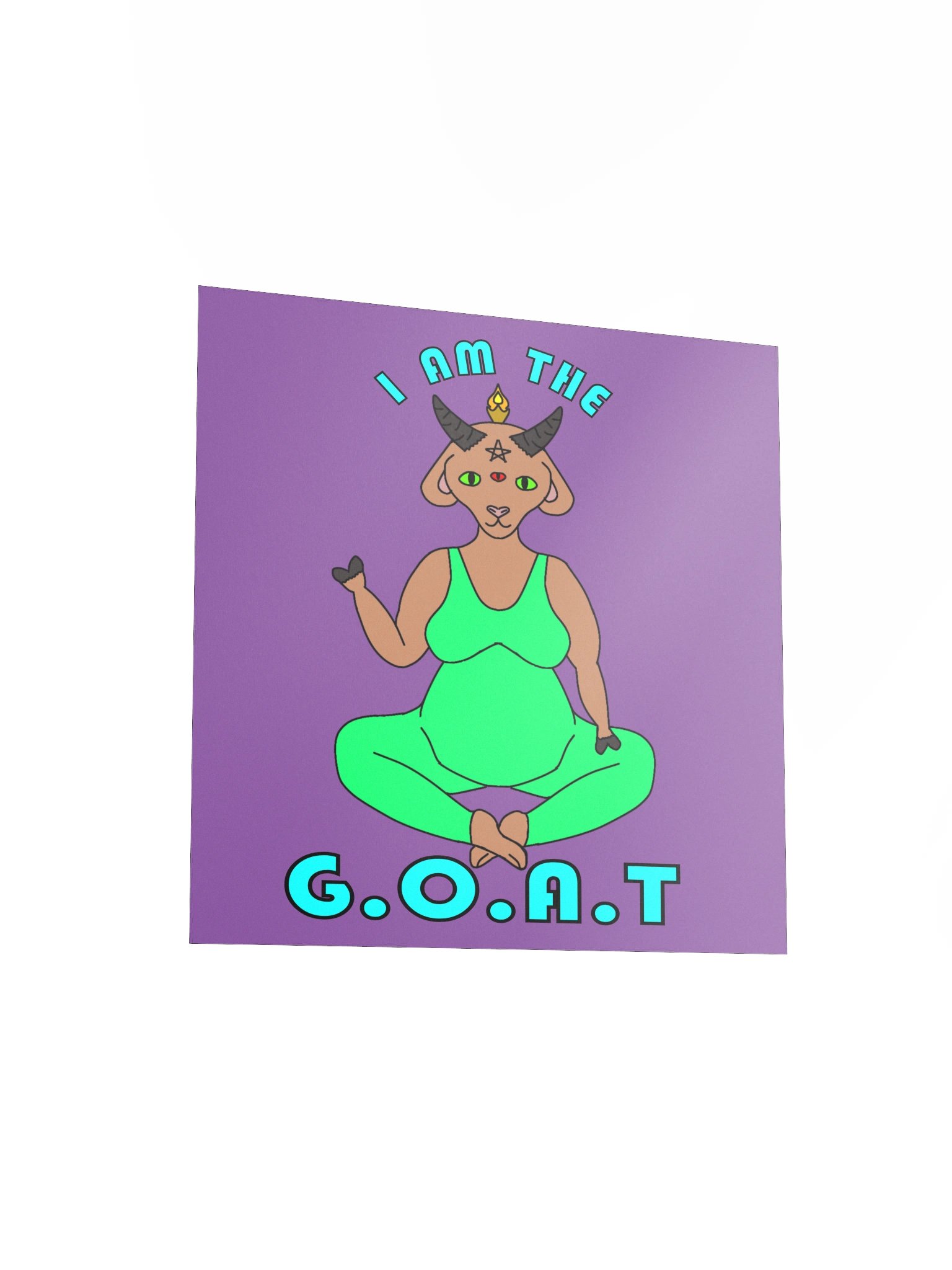 I am the G.O.A.T. Baphomet Tan Square Poster product image (3)