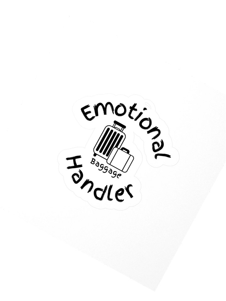 Emotional Baggage Handler Sticker With Baggage graphic-Black and White product image (2)