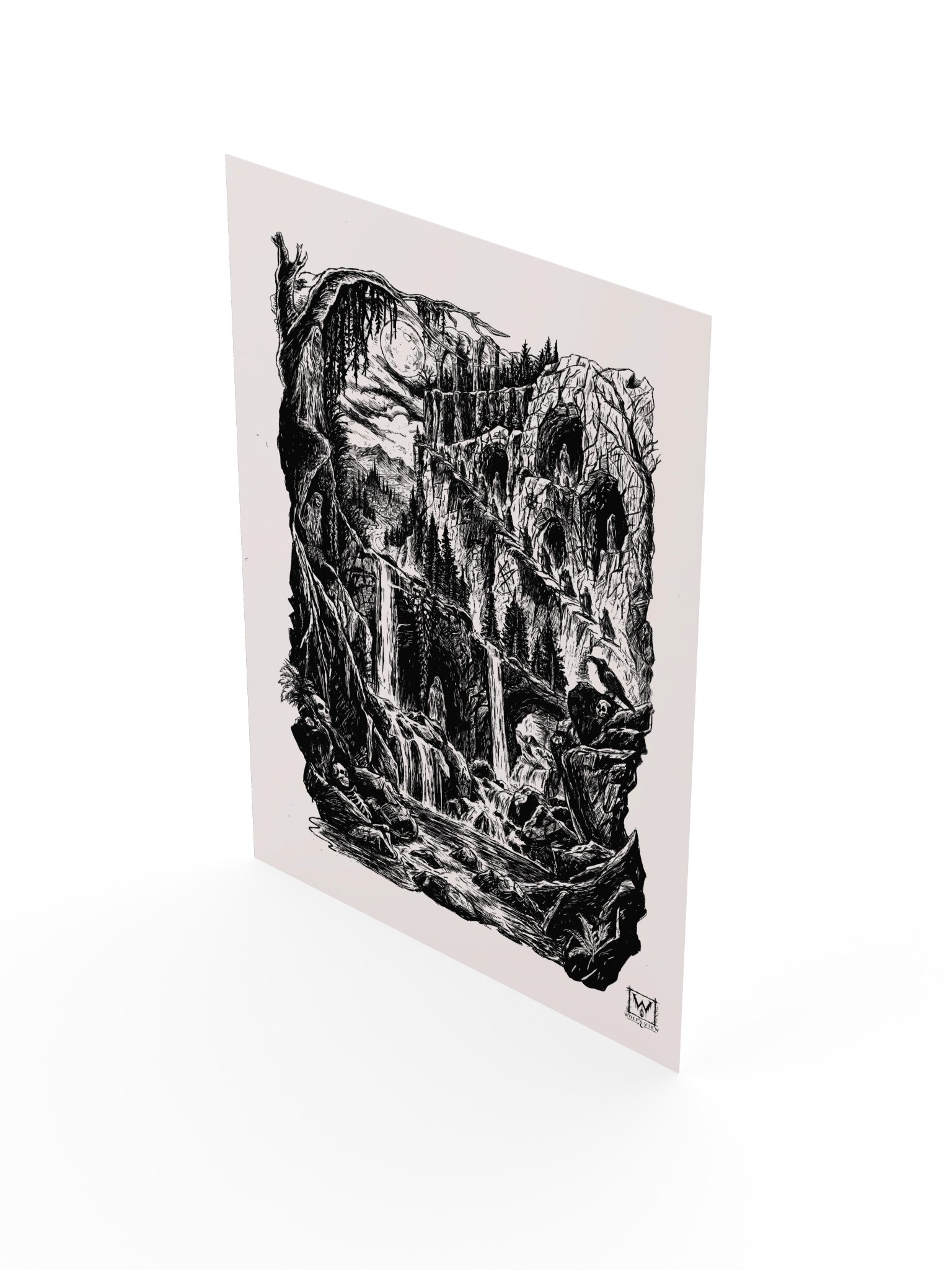 Of Magic, Moons, and Legends — Black and White Print product image (4)