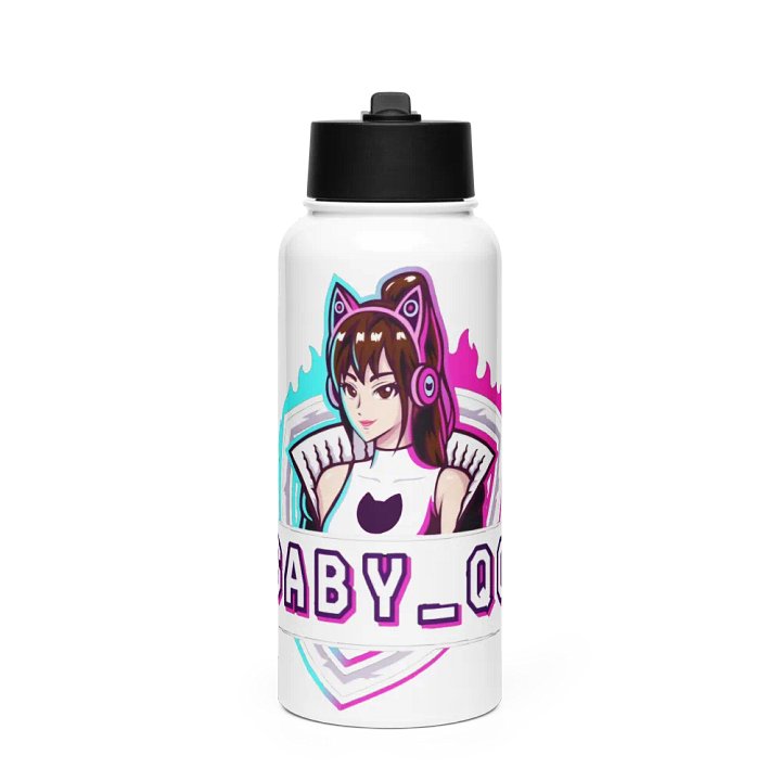 Futuristic Cat Emblem Water Bottle product image (1)