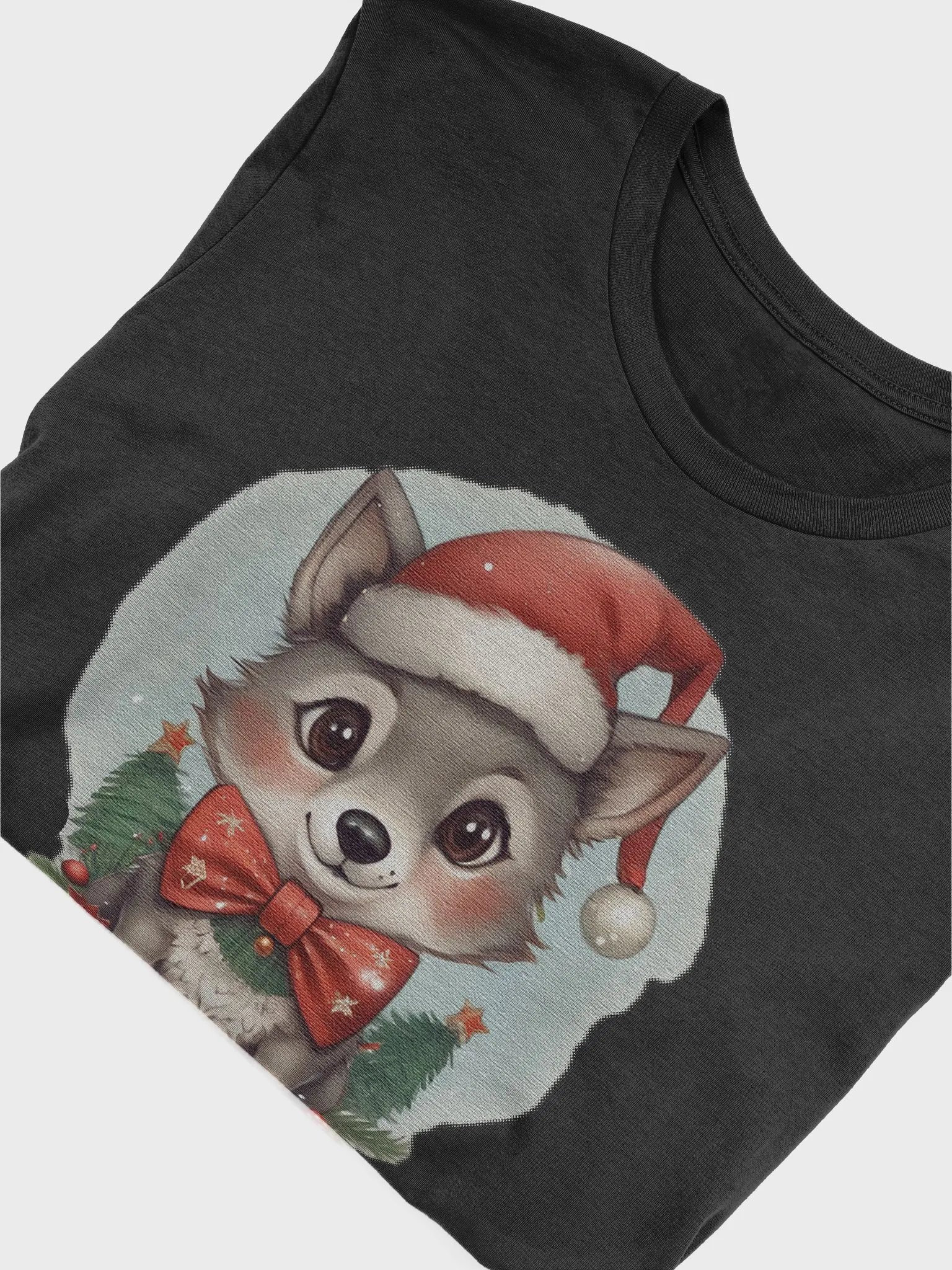 Cute little Wolf cub wearing a santa hat Supersoft T-Shirt product image (5)