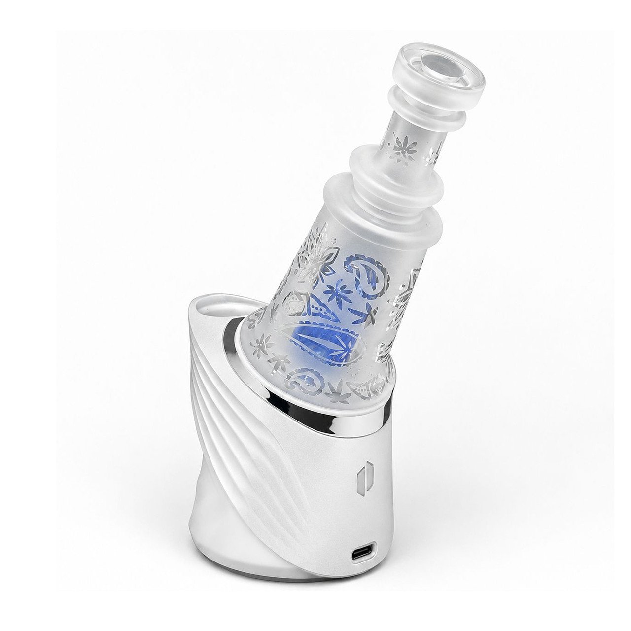 Snoop Dogg - Puffco Peak Compatible Topper - Sand Blasted Paisley Blue Dichro Perc product image (5)