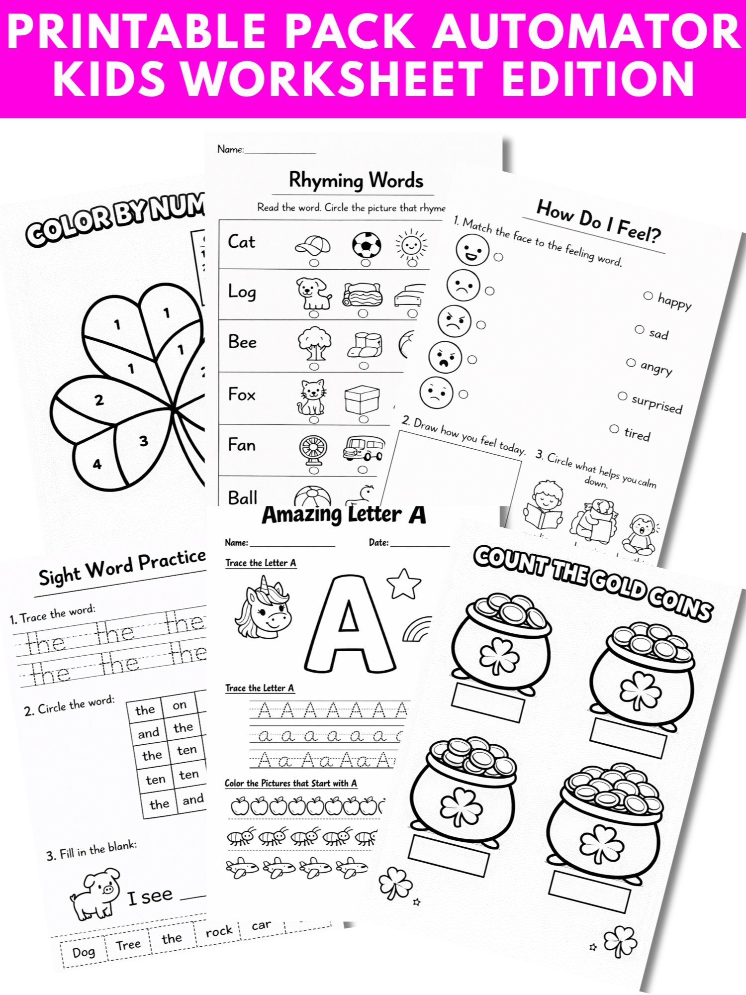 Printable Pack Automator System - Kids Worksheet Edition product image (7)