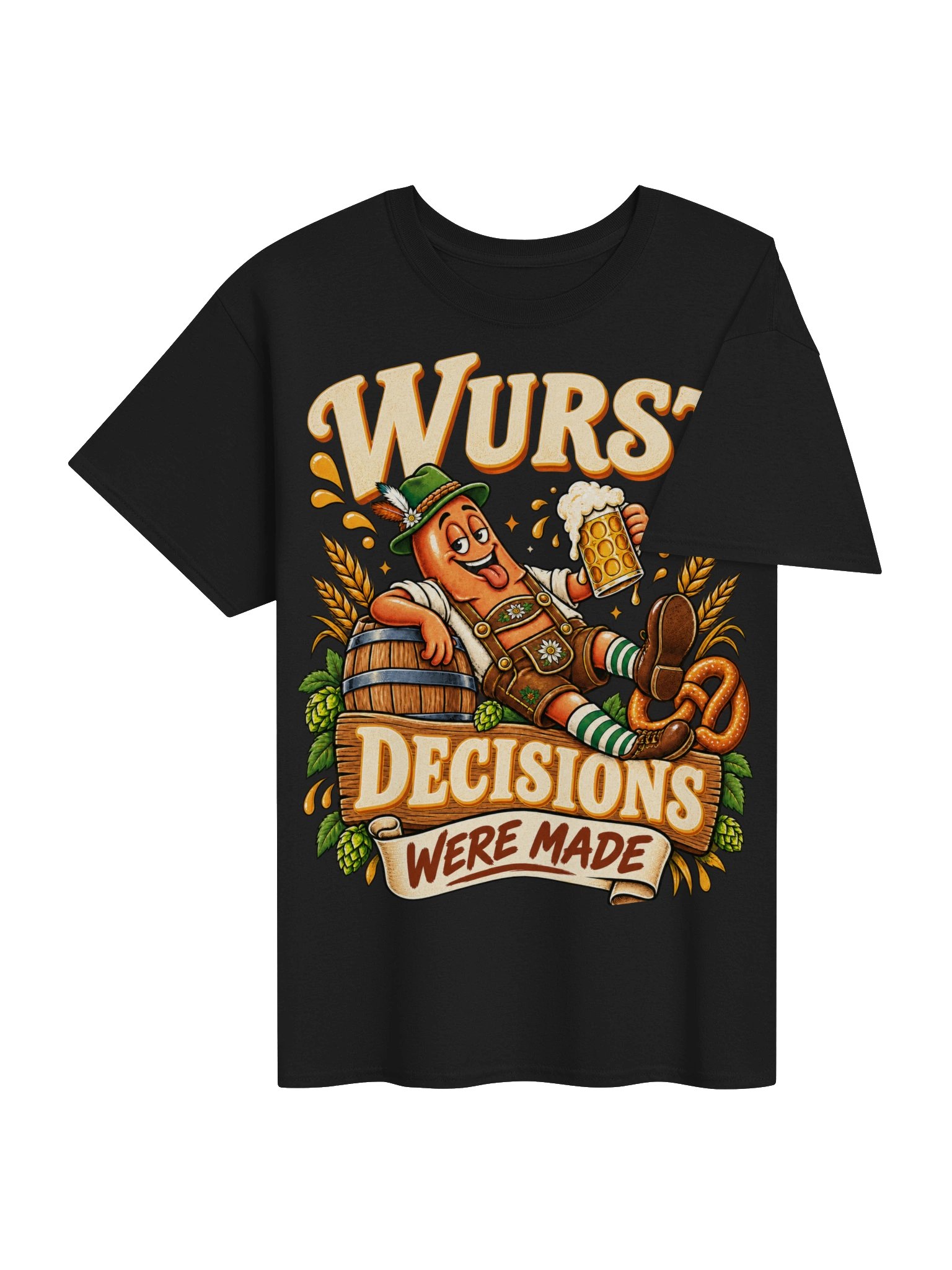 Wurst Decisions Were Made Funny Oktoberfest Vintage Tee product image (45)