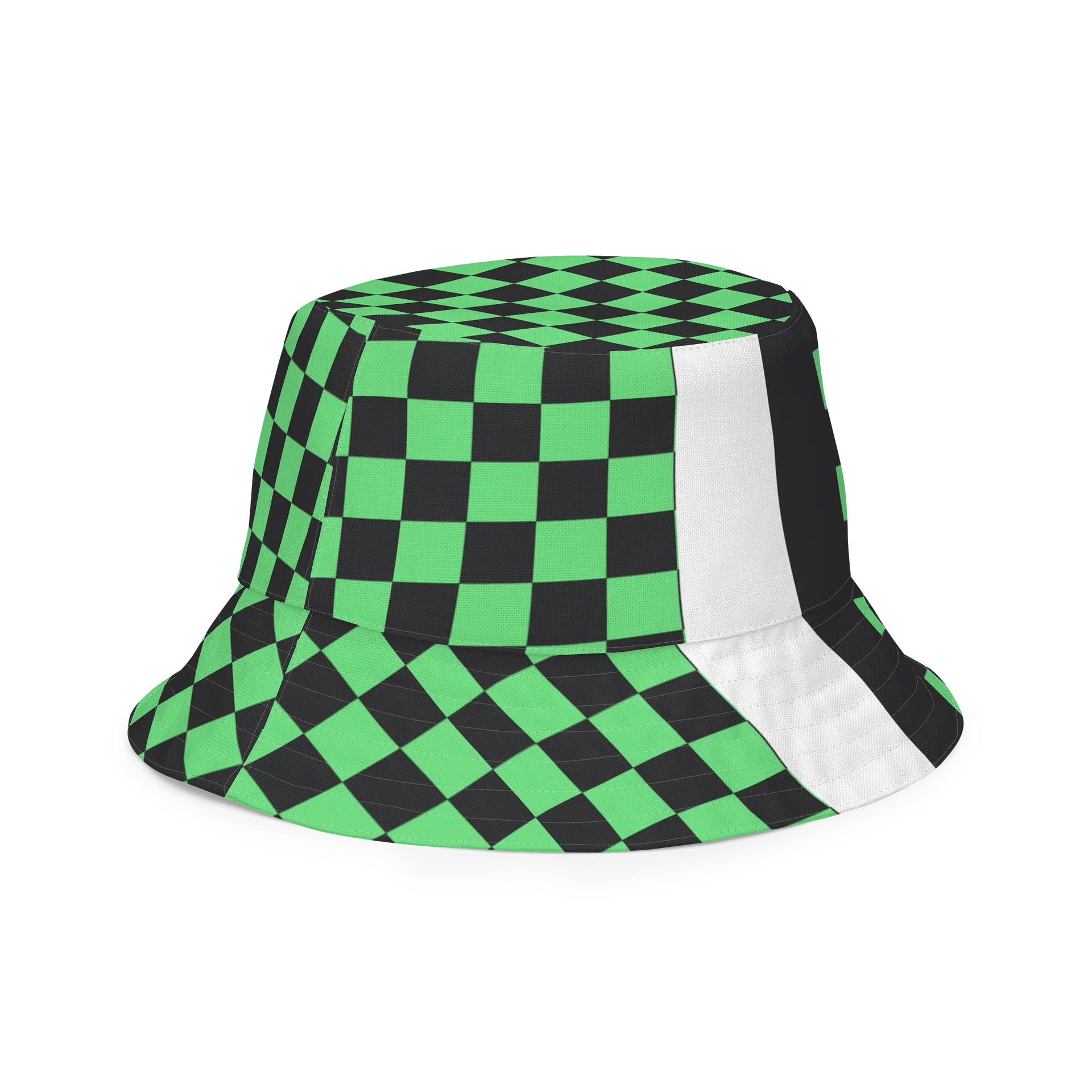 Pink and Green Checker Reversible Bucket Hat product image (6)