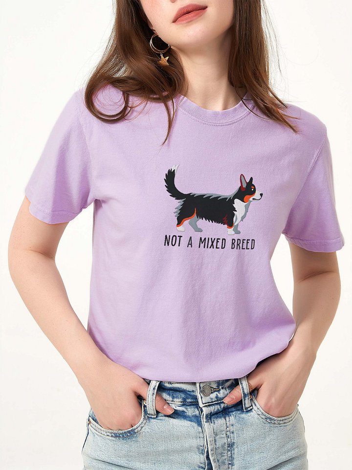 Not a Mixed Breed T-Shirt(Embroidered) of a Cardigan Welsh Corgi(Tricolor) product image (2)