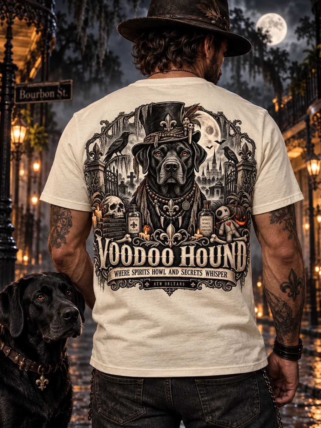 Voodoo Hound New Orleans Halloween Tee product image (25)
