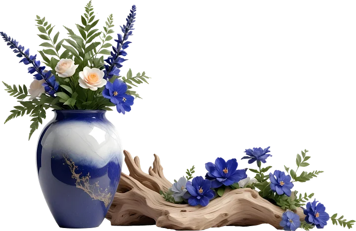 Boho Chic Lapis Lazuli-Style Vase, PNG product image (1)