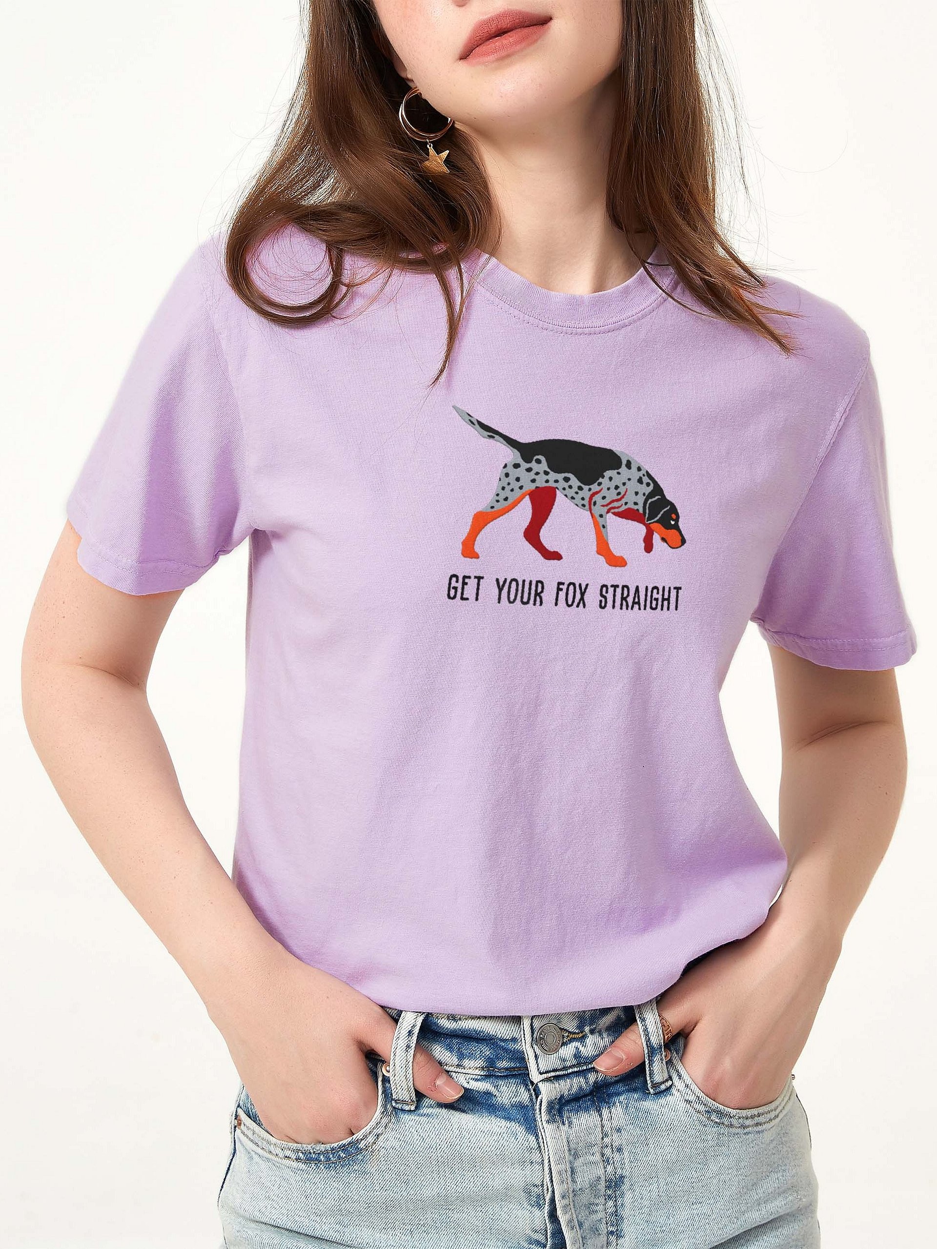 Get Your Fox Straight T-Shirt(Embroidered) of an American Foxhound(Blue) product image (2)