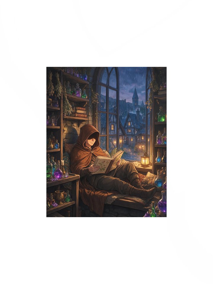 Rainy Night at the Apothecary — Bard's Reading Nook Art Print product image (13)