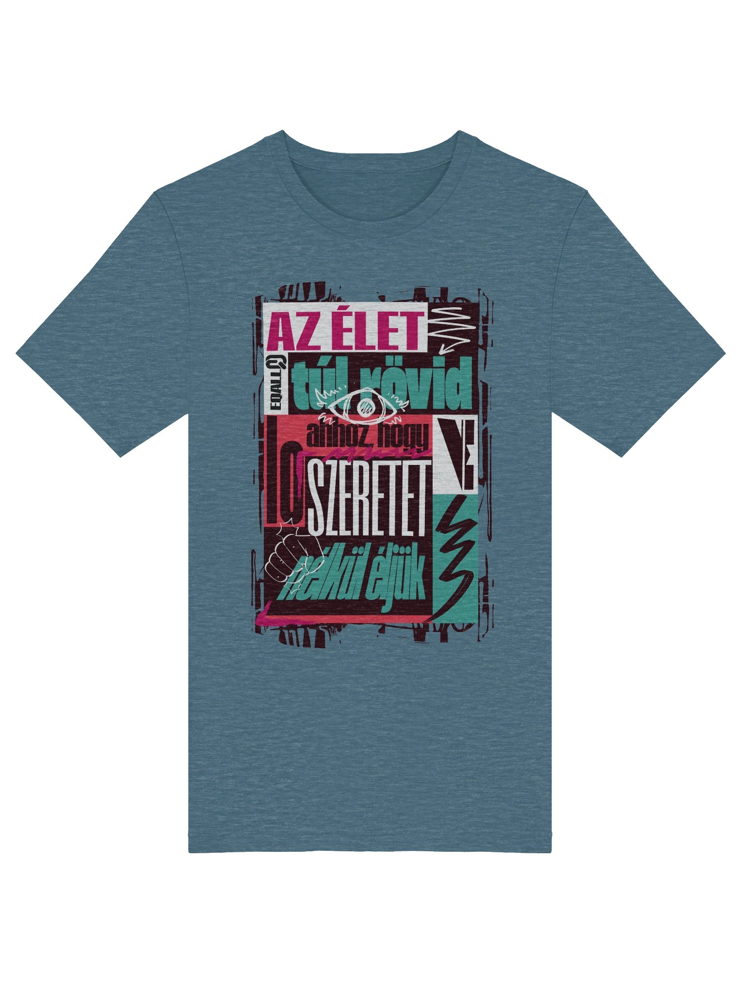 Szeretet? Az élet túl rövid... Bella + Canvas Unisex R3CVR.i Póló_EQALL® Originals_Zöld / Cikl. / Piros product image (5)