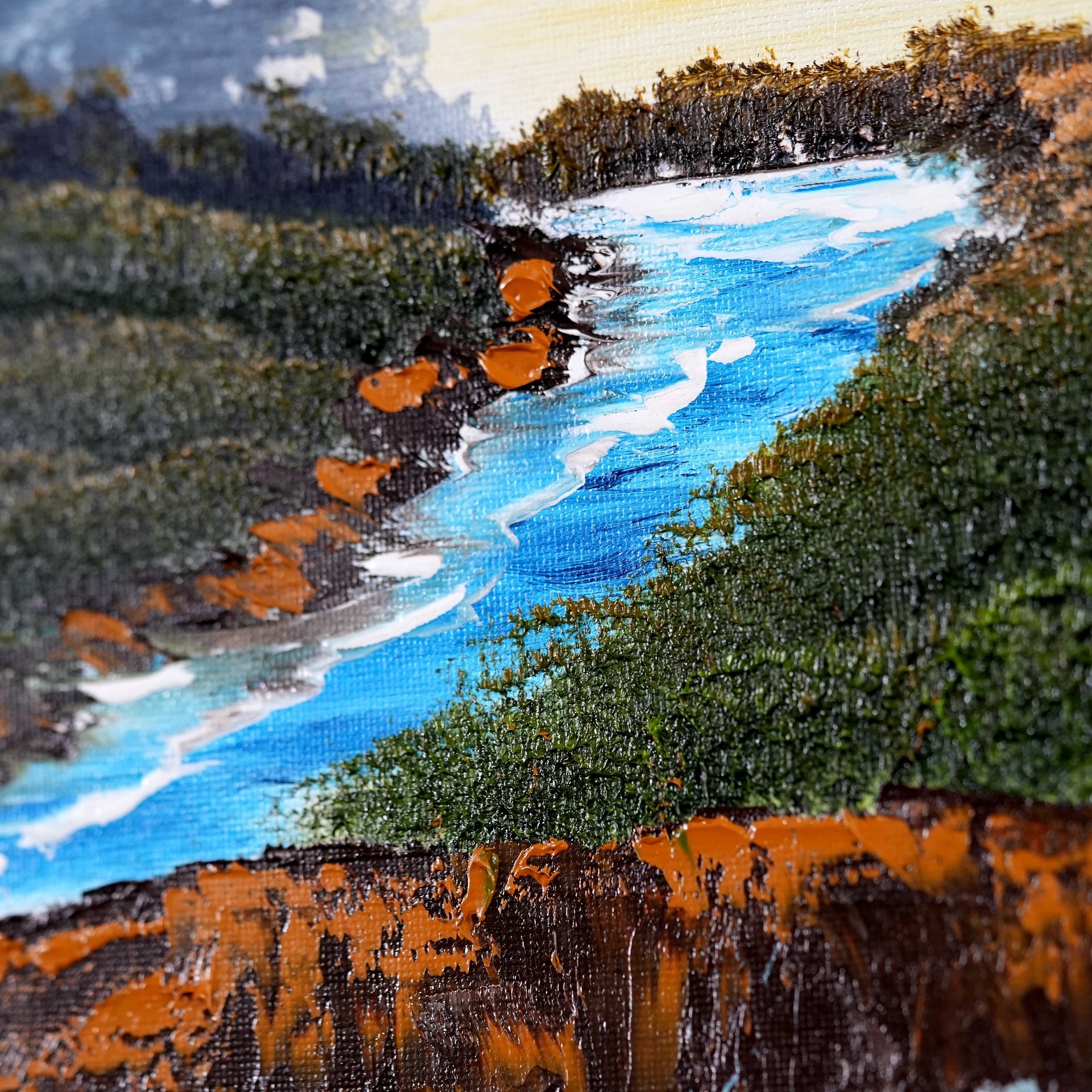 The Sunset River (Original) 12x12 Canvas product image (4)
