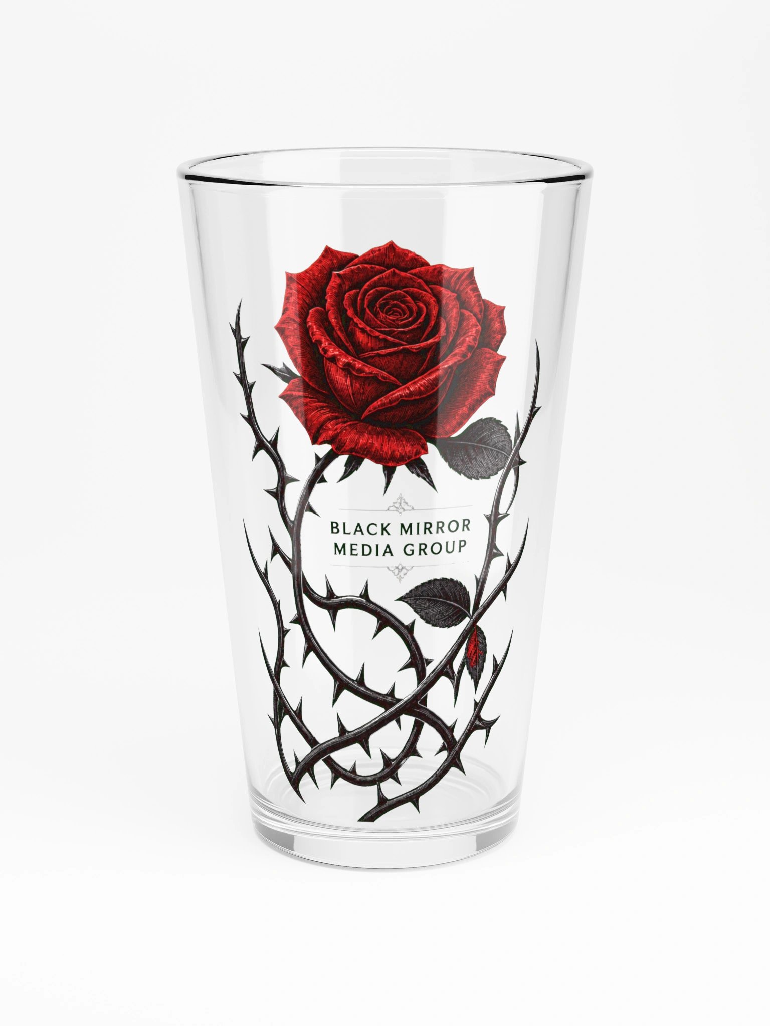 Black Mirror Rose & Thorn Shaker Pint Glass product image (3)