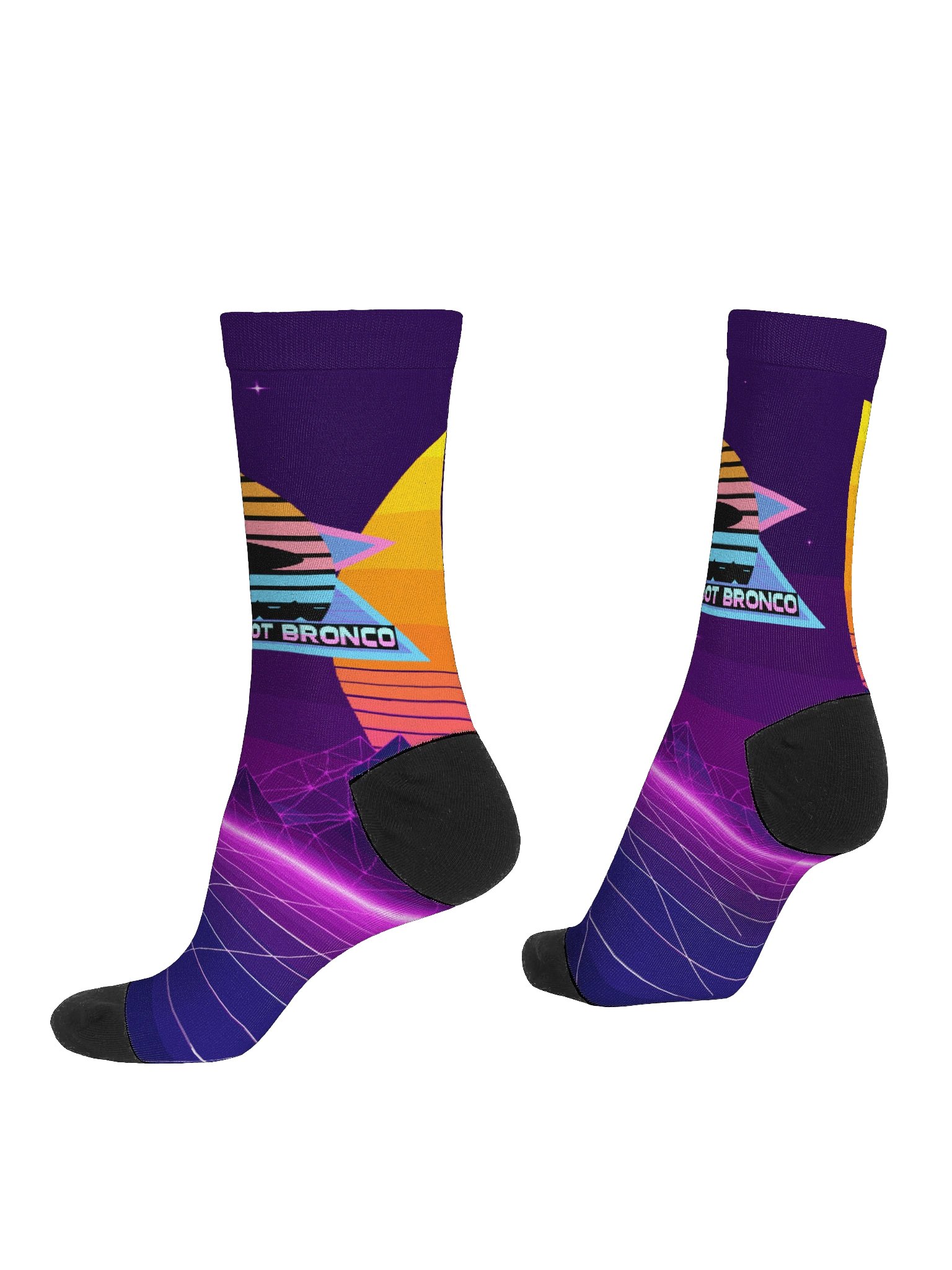 Destination Bigfoot Bronco Retro-Inspired Synthwave Logo Socks product image (4)
