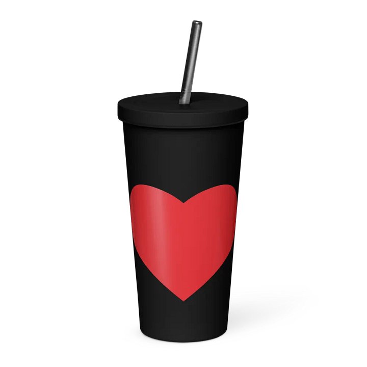 Insulated Tumbler with a Straw (Heart) product image (1)