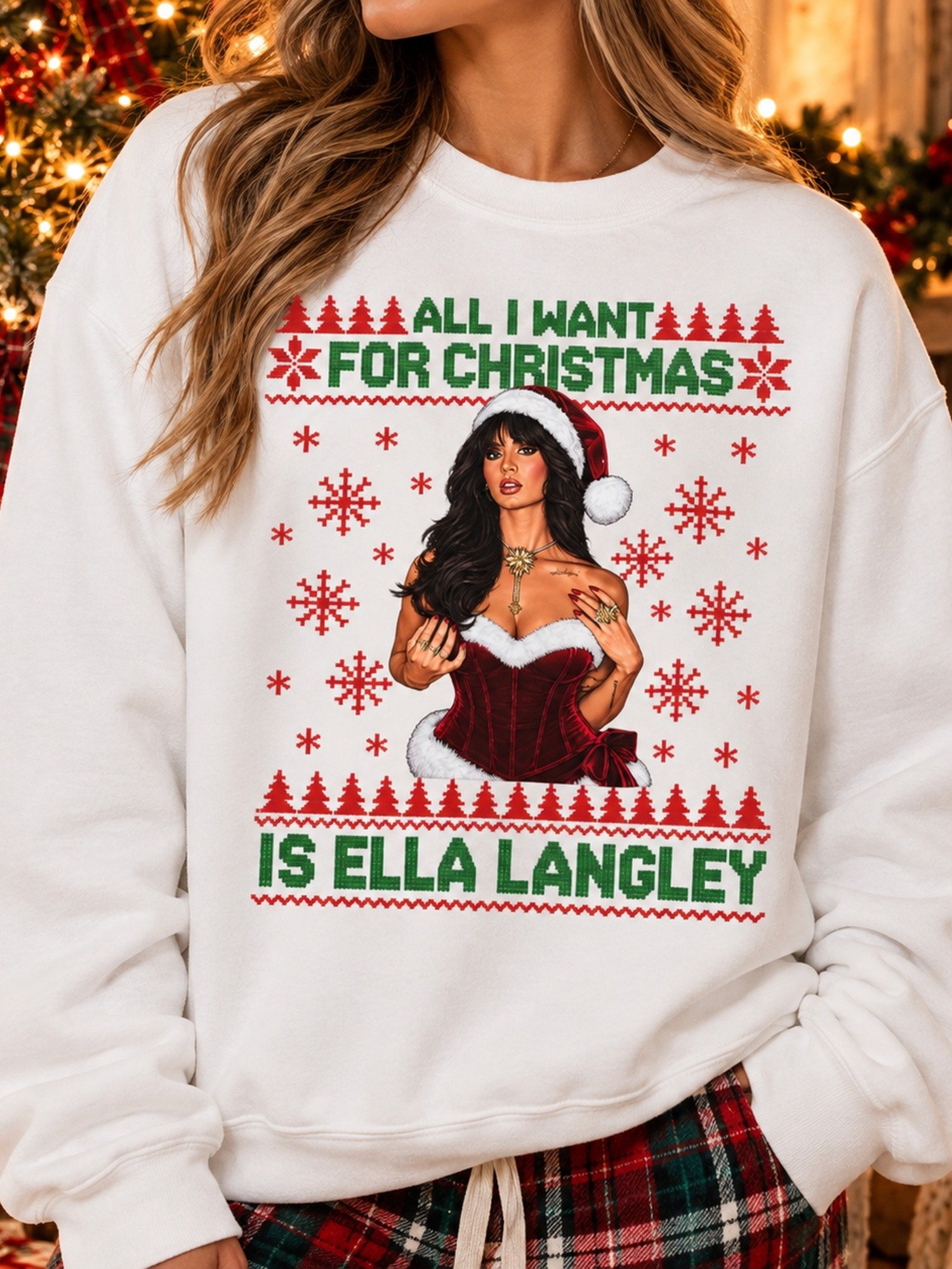 All I Want for Christmas Is Ella Langley™ Unisex Sweatshirt - Ugly Sweater Edition product image (2)