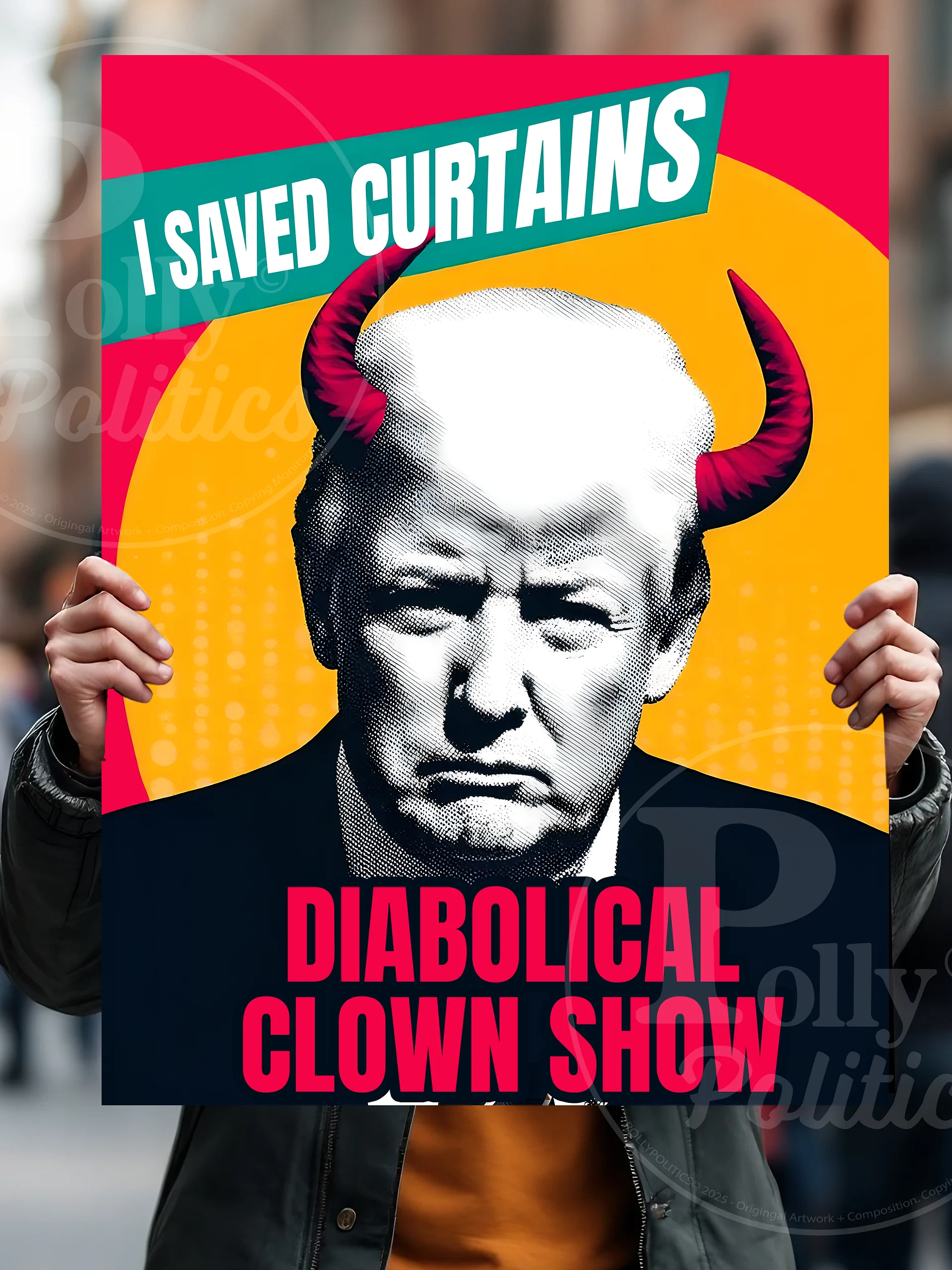Diabolical Clown Show Protest Sign product image (3)