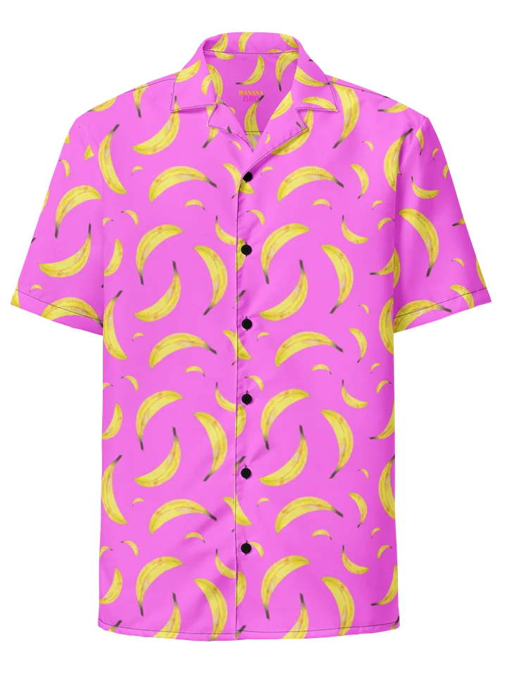 Bananapalooza pattern pink Hawaiian shirt product image (1)