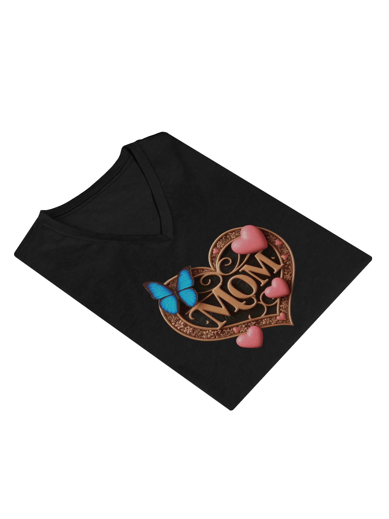 Mom's Love Heart V-Neck Tee product image (4)