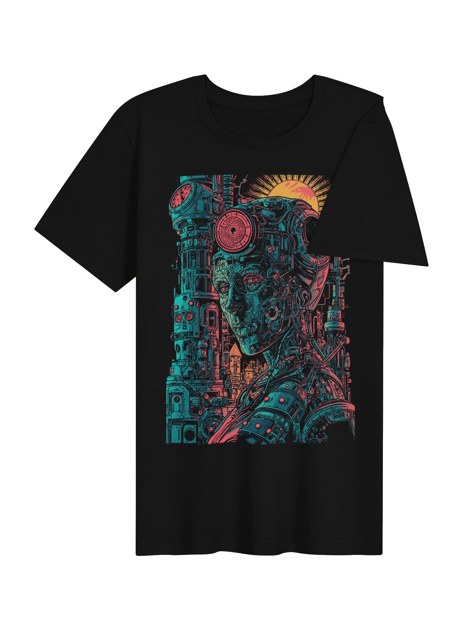 Neon Cyborg Sun Lightweight T-Shirt product image (7)