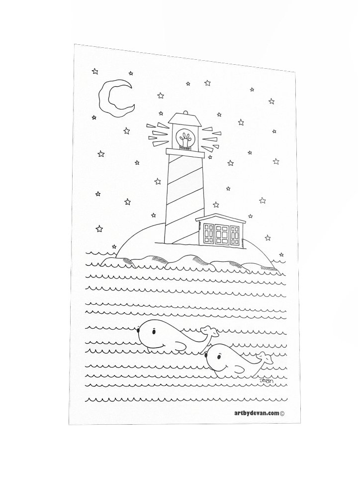 Color Your Own Art: Whale Lighthouse product image (2)