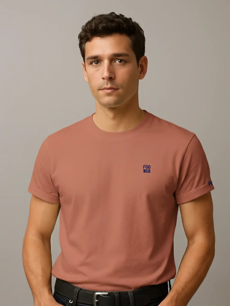 Embroidered Monogram T-Shirt in Mauve Red with Backprint product image (6)