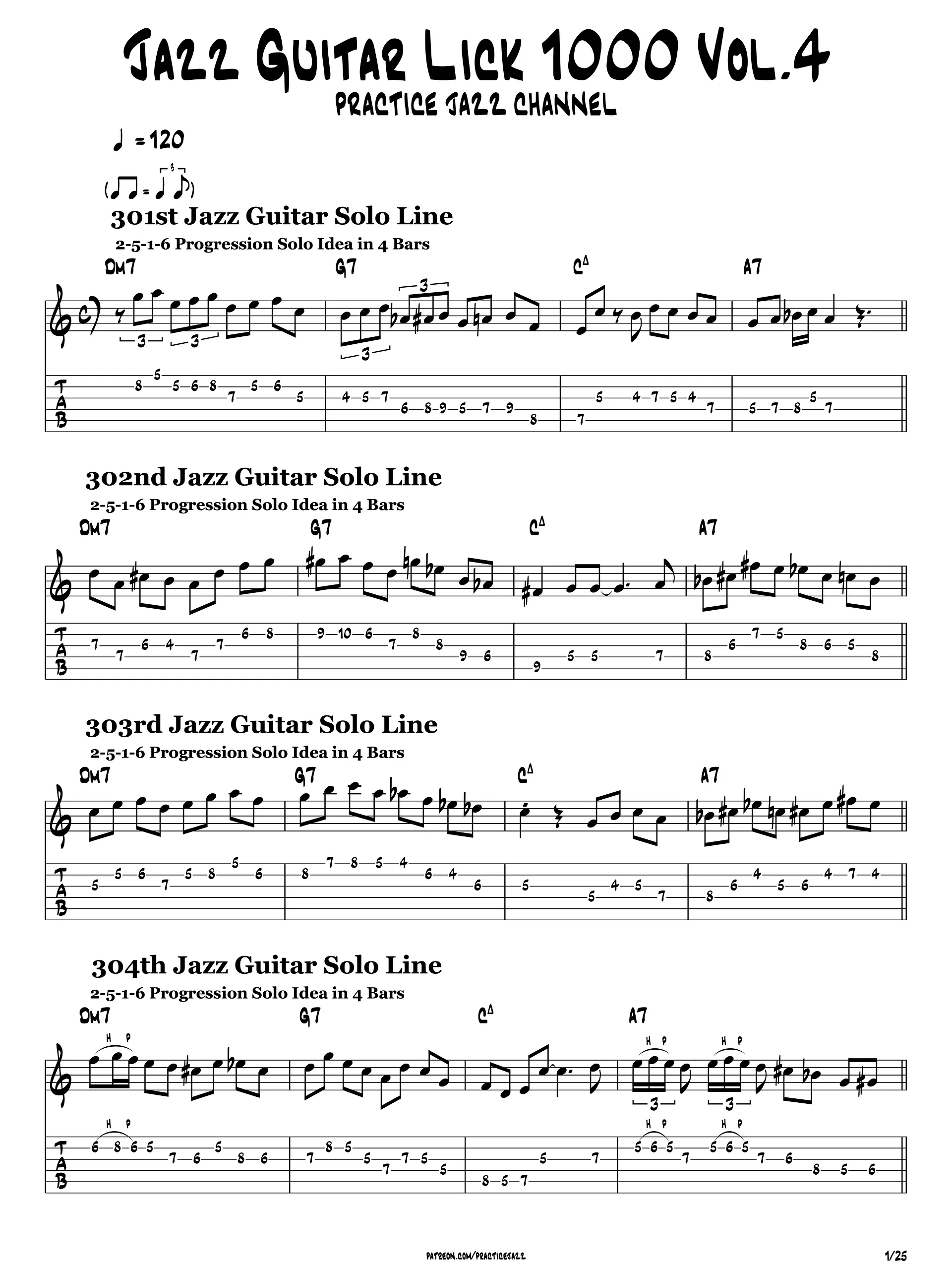 Jazz Guitar Licks 1000 – Vol. 4: Licks 301–400 (PDF TAB) product image (2)