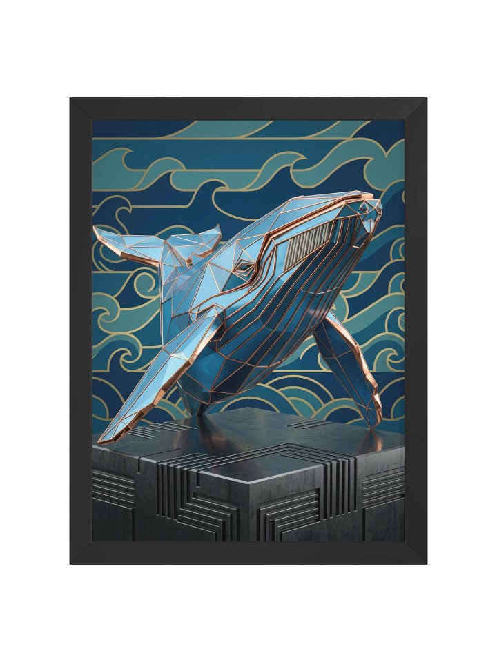 Geometric Turtle Framed Poster - Neo-Deco Luxury Wall Art product image (1)